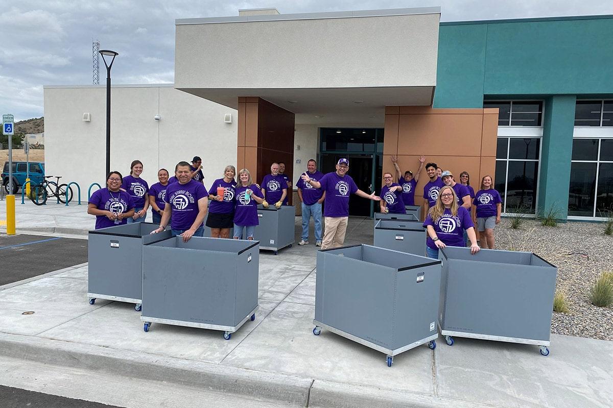 Employees helping with SJC student housing move-in day.